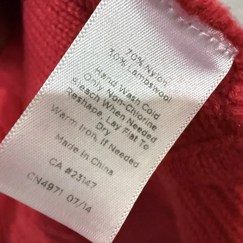 Talbots Cardigan Sweater Womens Petite Size M Red Knit Long Sleeves Wool Blend